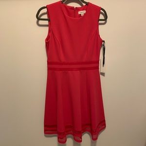 Calvin Klein Mesh Detail Pink Dress, Size 8, NWT